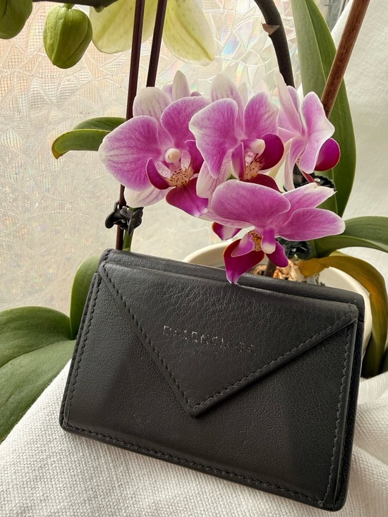 Balenciaga Handbags - Balenciaga Mini Leather Wallet Black Envelope Style Made in Italy